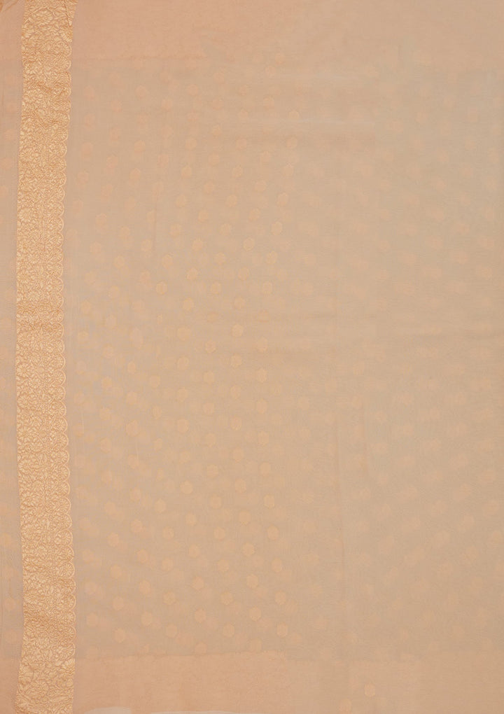 Beige Zariwork Pure Silk Saree-Koskii