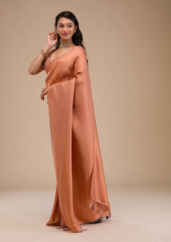 Beige Zariwork Soft Silk Saree-Koskii