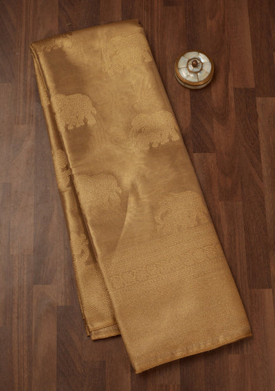 Beige Zariwork Tissue Saree-Koskii