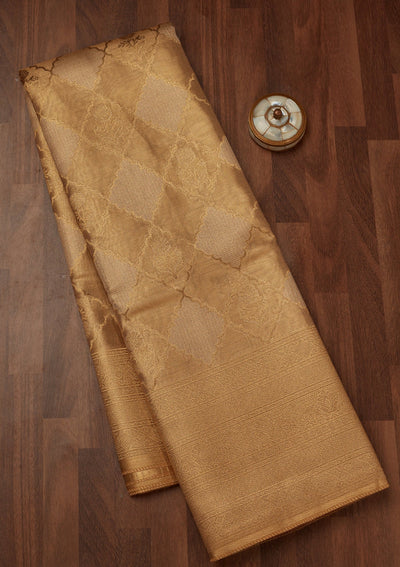 Beige Zariwork Tissue Saree-Koskii