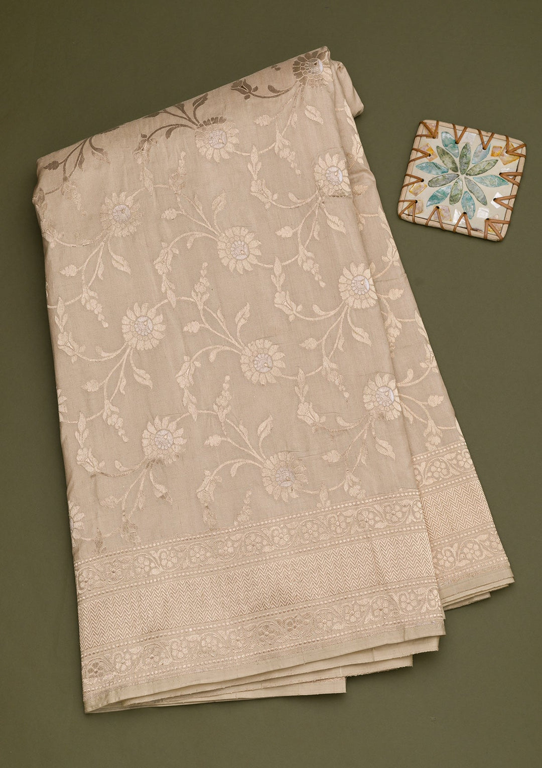 Grey Stonework Shimmer Designer Saree-Koskii