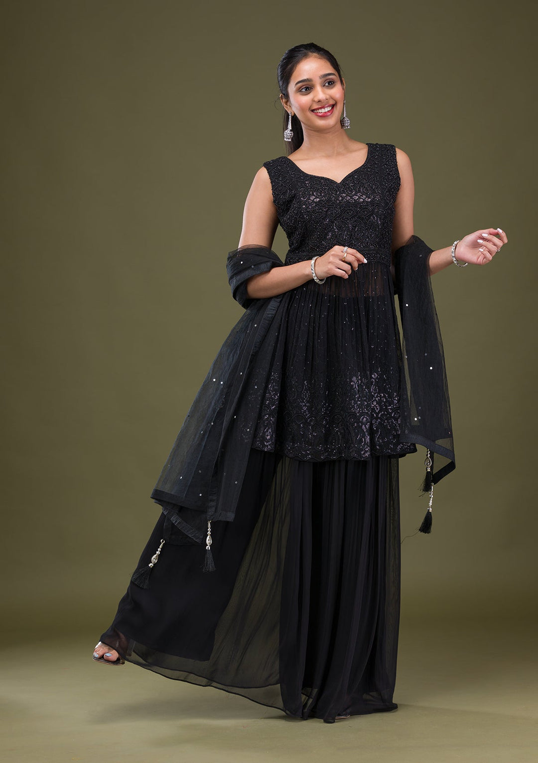 cut dana dress design Pink Net Cutdana Sequins and Zarkan Lehenga Choli & Dupatta