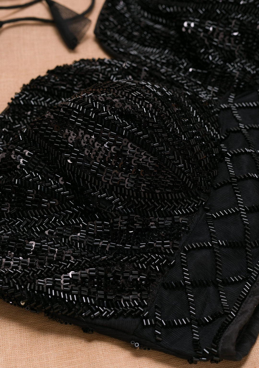 Black Cutdana Net Blouse-Koskii