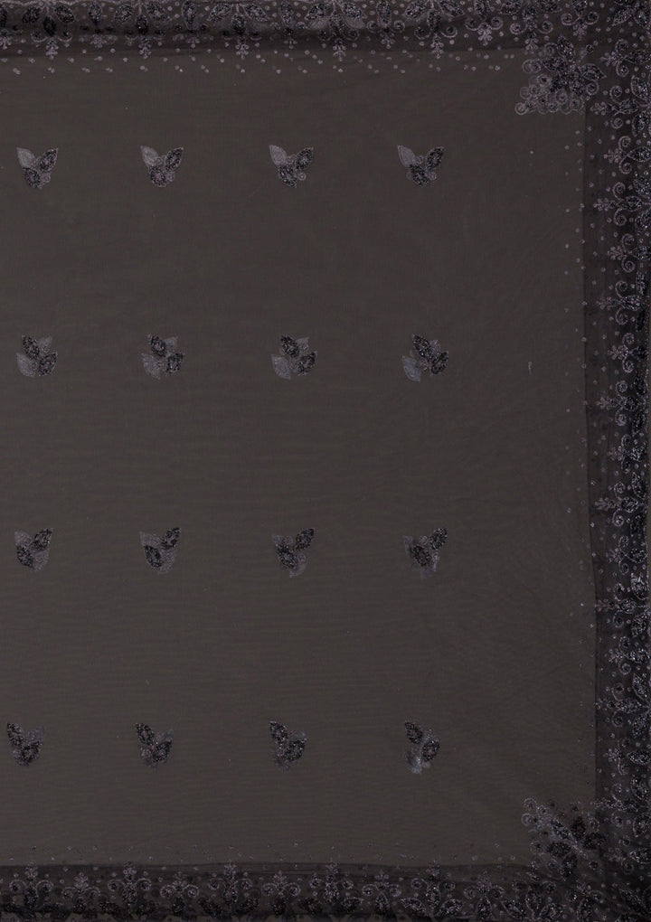 Black Cutdana Net Gown-Koskii