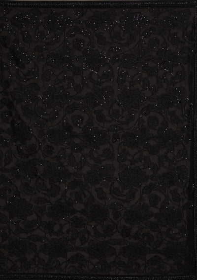 Black Cutdana Tissue Saree-Koskii