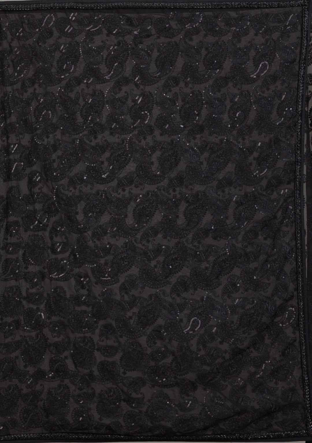 Black Cutdana Tissue Saree-Koskii