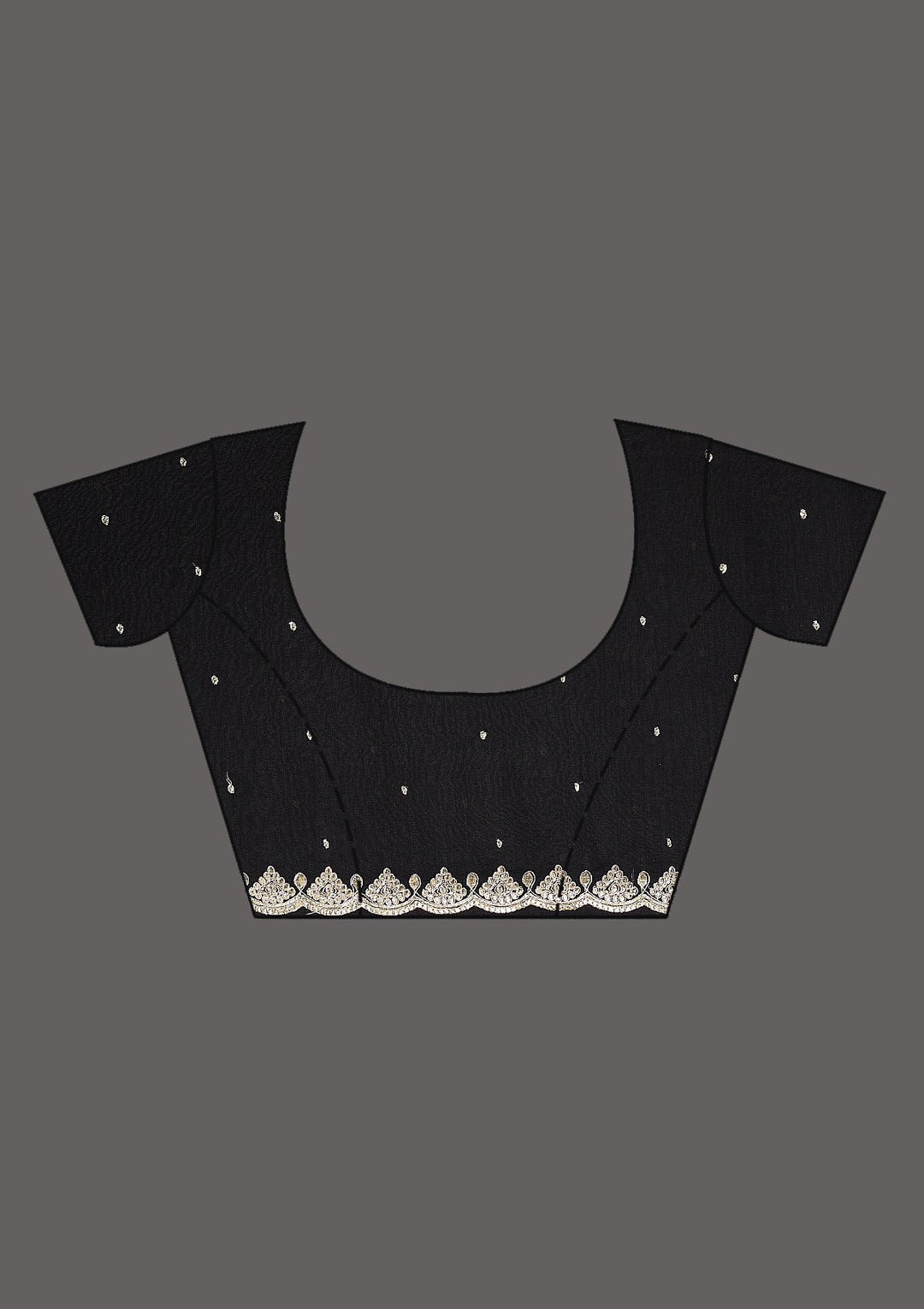 Black Gotapatti Raw Silk Saree-Koskii