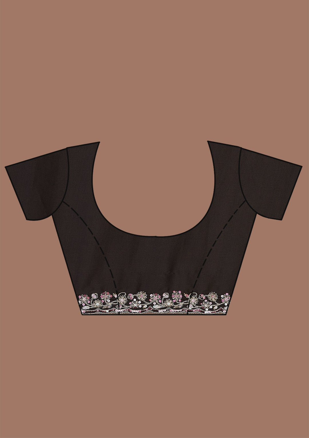 Black Gotapatti Satin Saree-Koskii