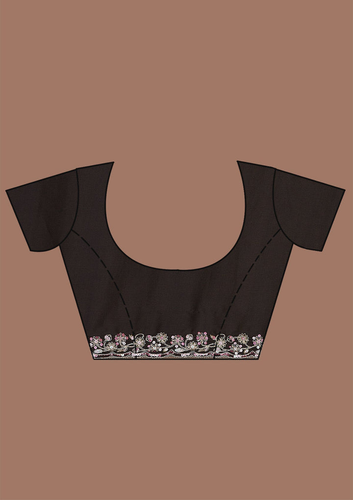 Black Gotapatti Satin Saree-Koskii