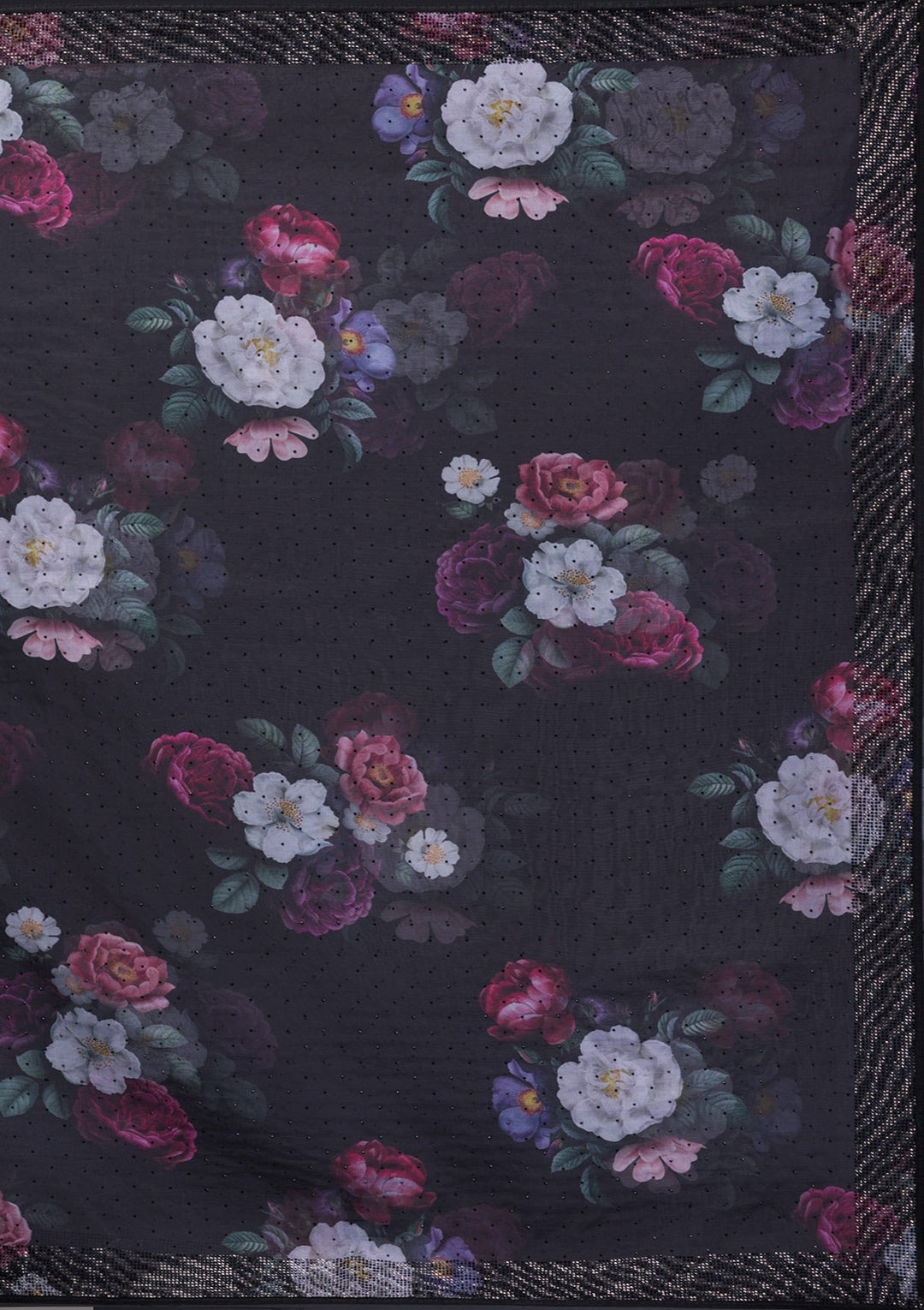 Rust Stonework Tissue Designer Saree-Koskii