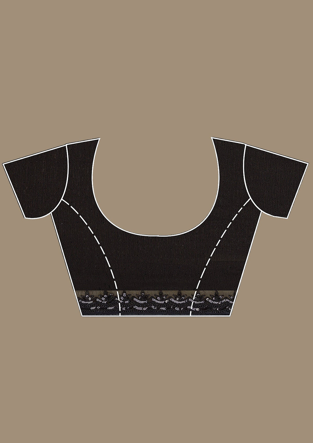 Black Printed Georgette Saree-Koskii