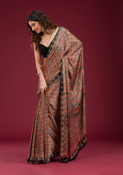 Black Printed Silk Saree