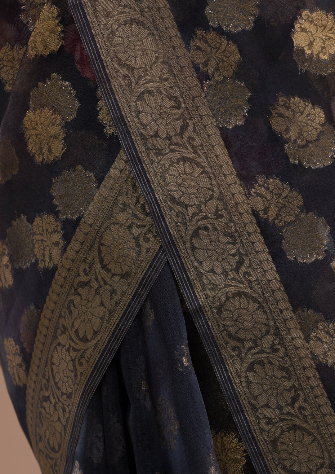 Peach Stonework Tissue Designer Saree-Koskii