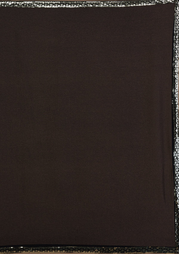 Black Sequins Georgette Readymade Salwar Suit-Koskii