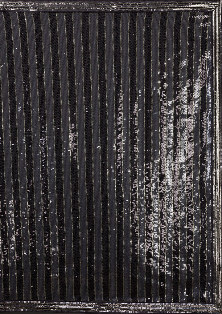 Black Sequins Georgette Saree-Koskii