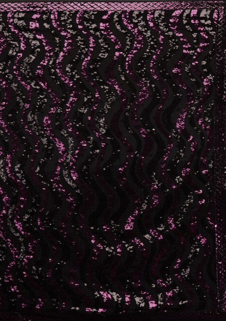Black Sequins Georgette Saree-Koskii