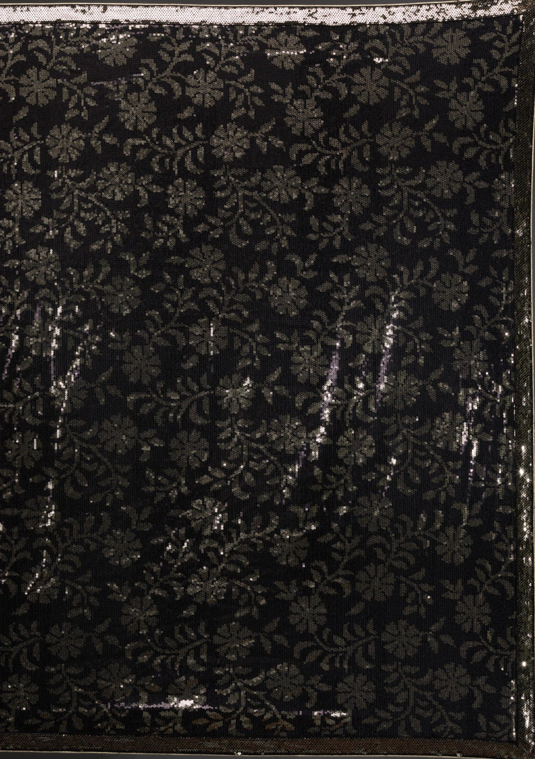 Black Sequins Georgette Saree-Koskii