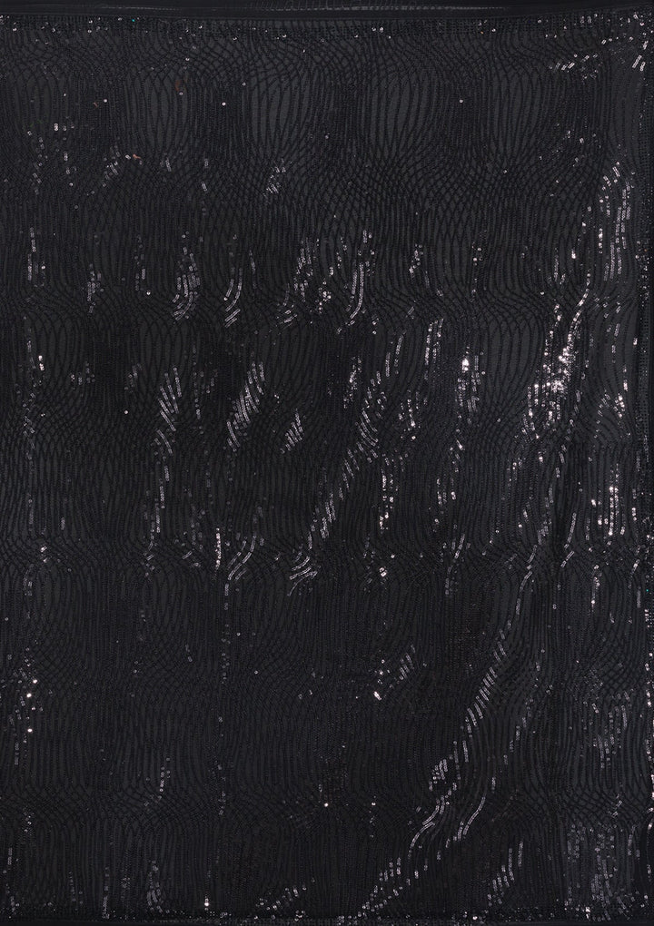 Black Sequins Georgette Saree-Koskii