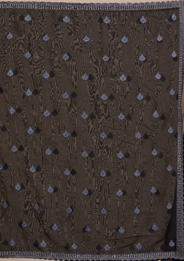 Black Stonework Georgette Saree-Koskii