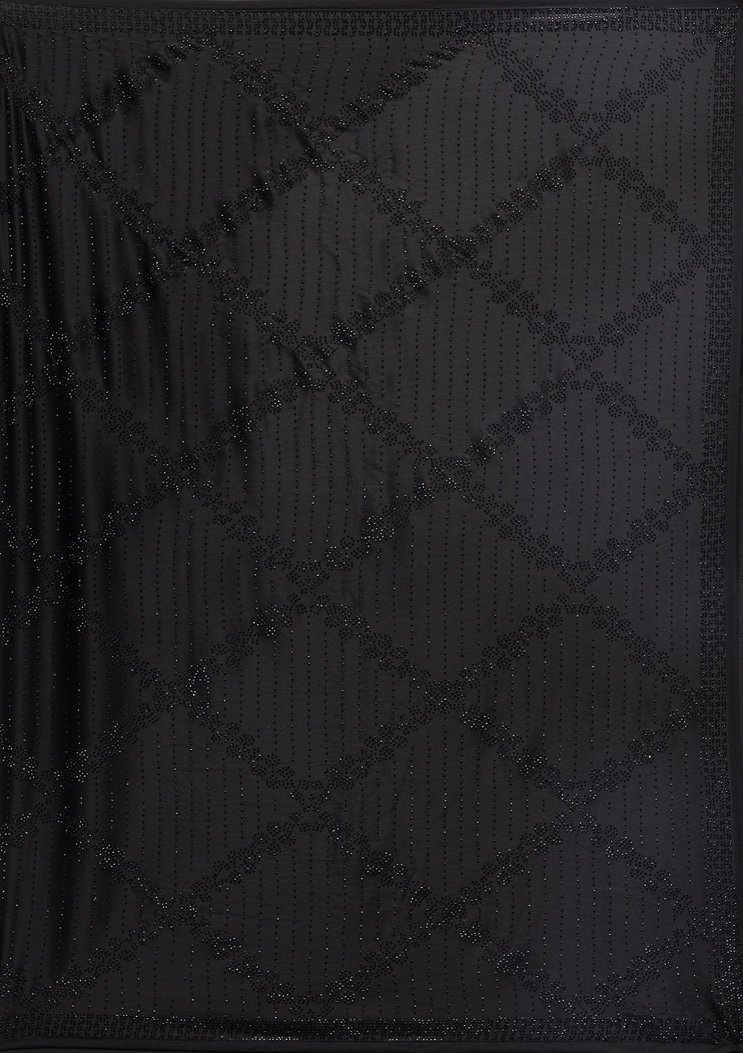 Black Swarovski Crepe Saree-Koskii