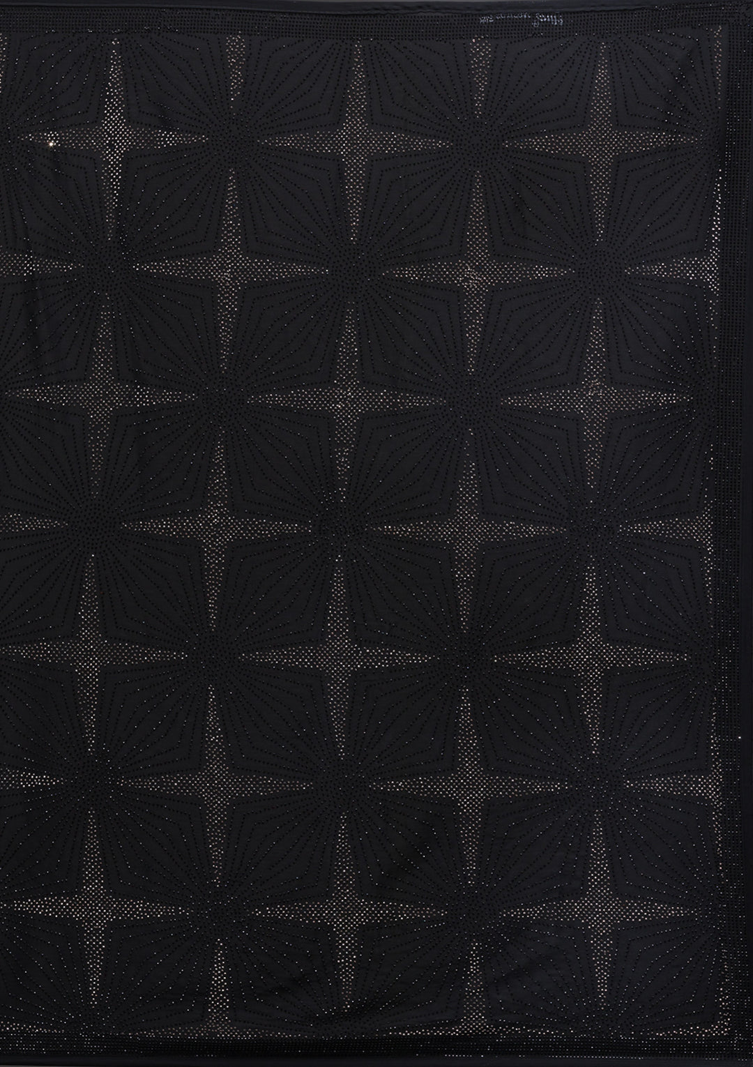 Black Swarovski Satin Saree