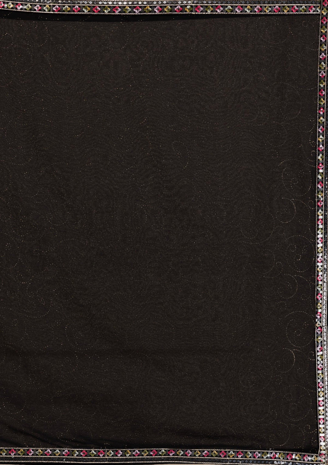 Black Threadwork Georgette Gown-Koskii