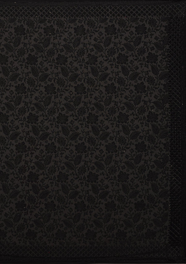 Black Threadwork Georgette Saree-Koskii