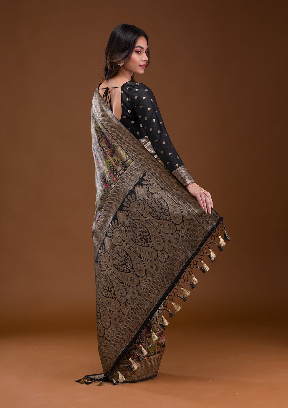 Onion Pink Stonework Net Designer Saree-Koskii