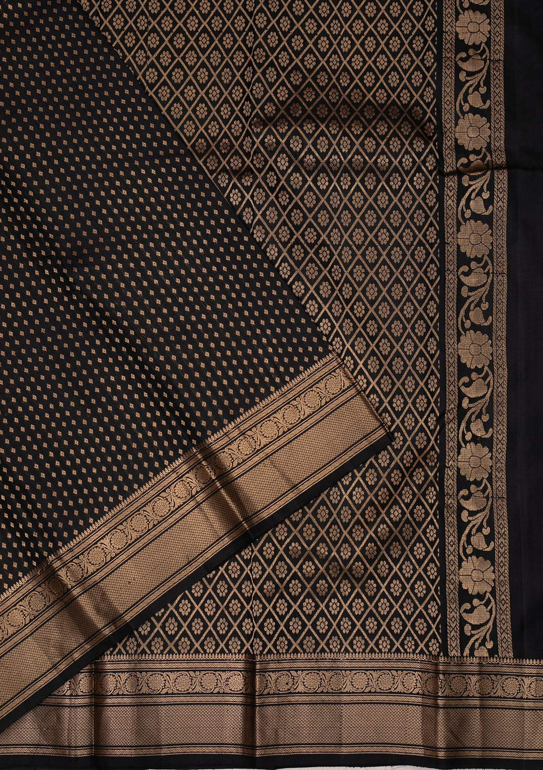 Black Zariwork Pure Silk Saree-Koskii