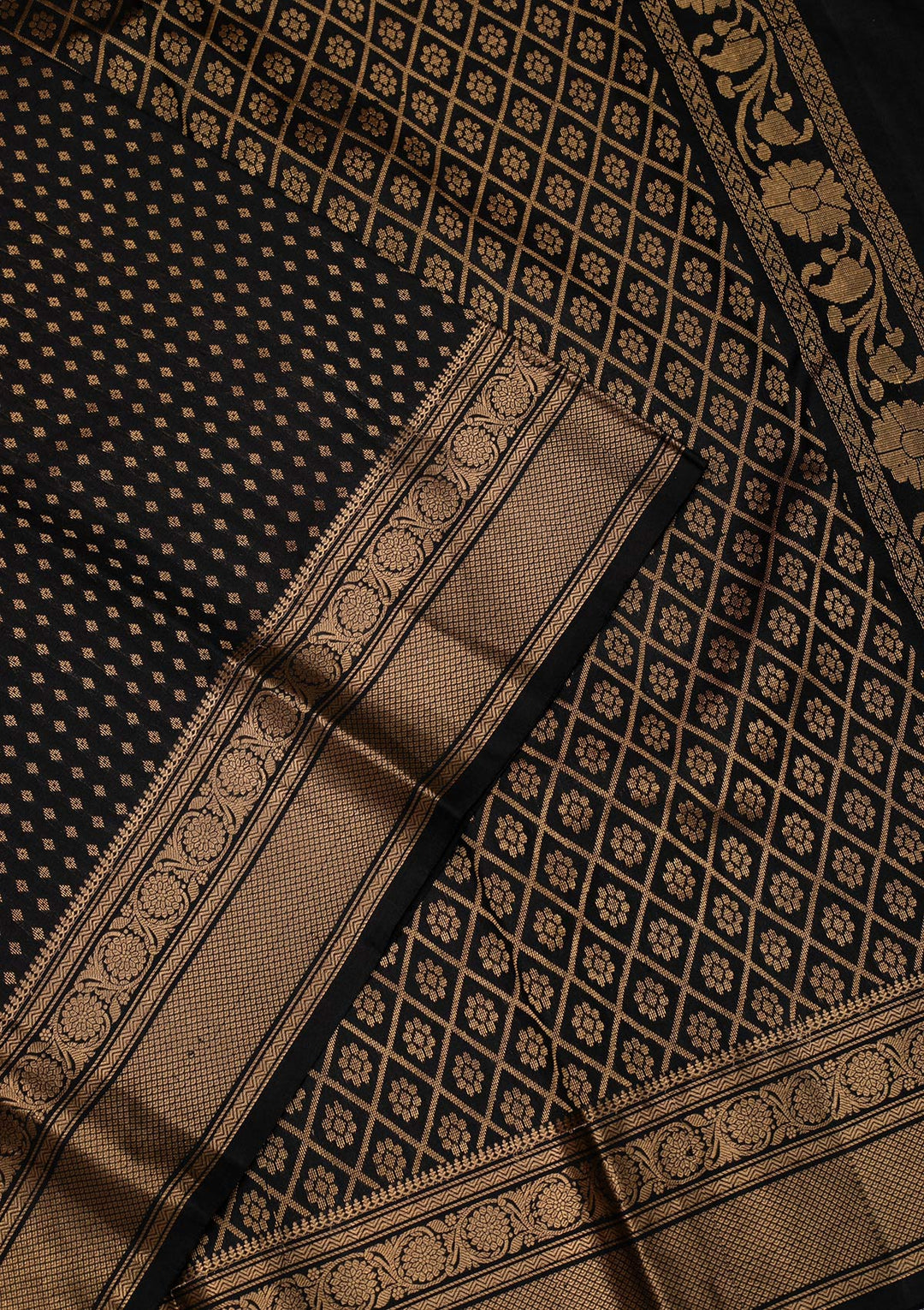 Black Zariwork Pure Silk Saree-Koskii