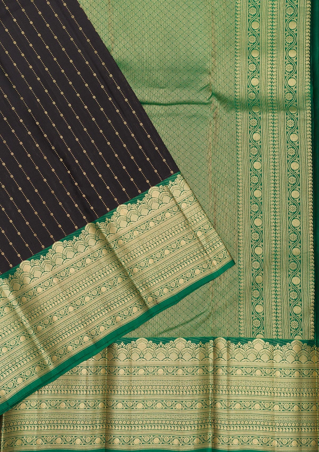 Black Zariwork Pure Silk Saree-Koskii