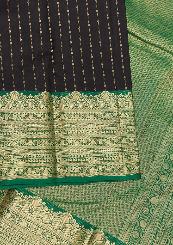 Black Zariwork Pure Silk Saree-Koskii