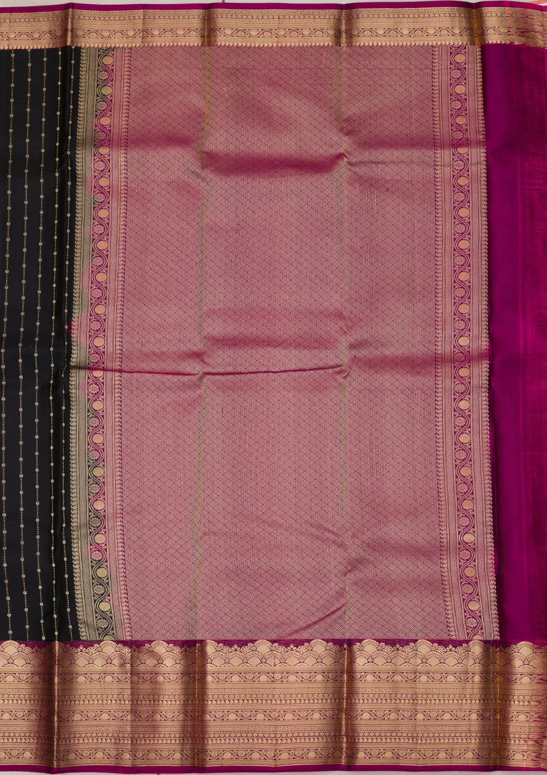 Black Zariwork Pure Silk Saree-Koskii
