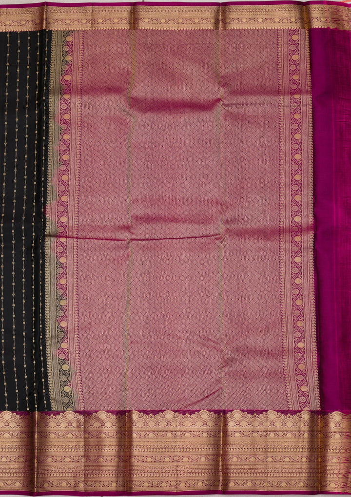 Black Zariwork Pure Silk Saree-Koskii