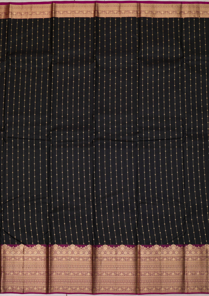 Black Zariwork Pure Silk Saree-Koskii