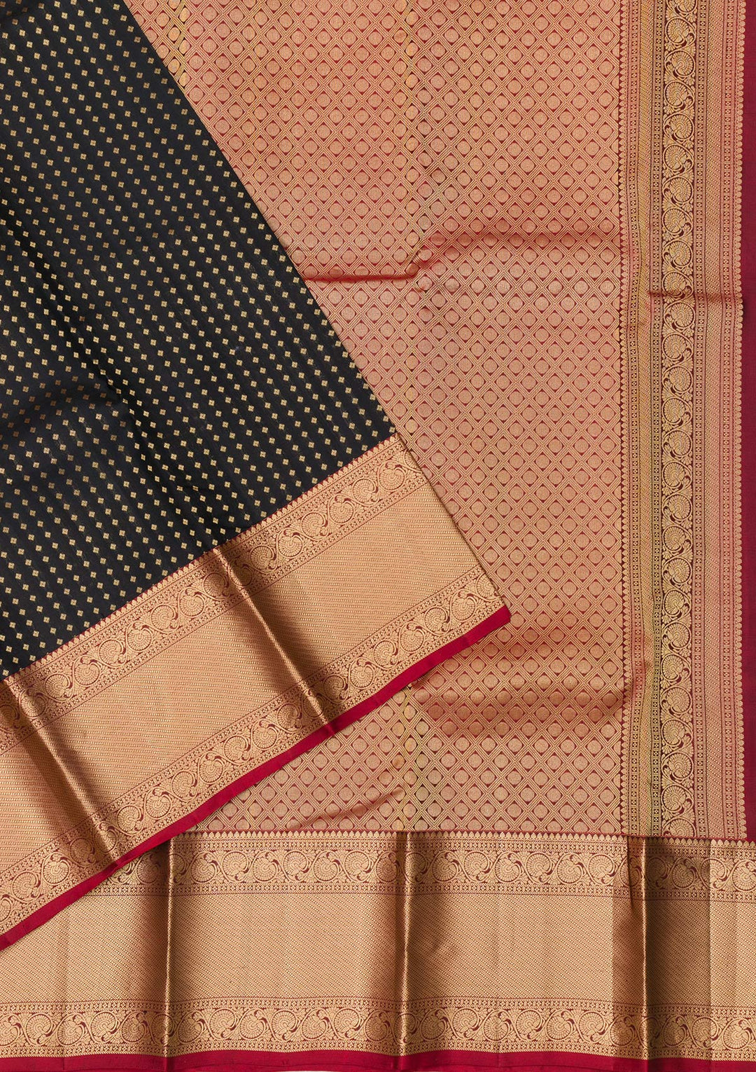 Black Zariwork Pure Silk Saree-Koskii