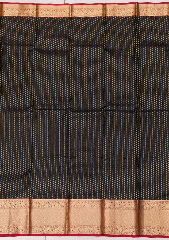 Black Zariwork Pure Silk Saree-Koskii
