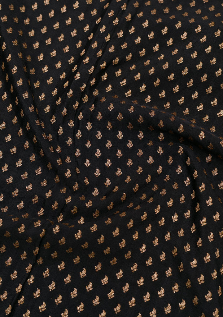 Black Zariwork Pure Silk Saree-Koskii