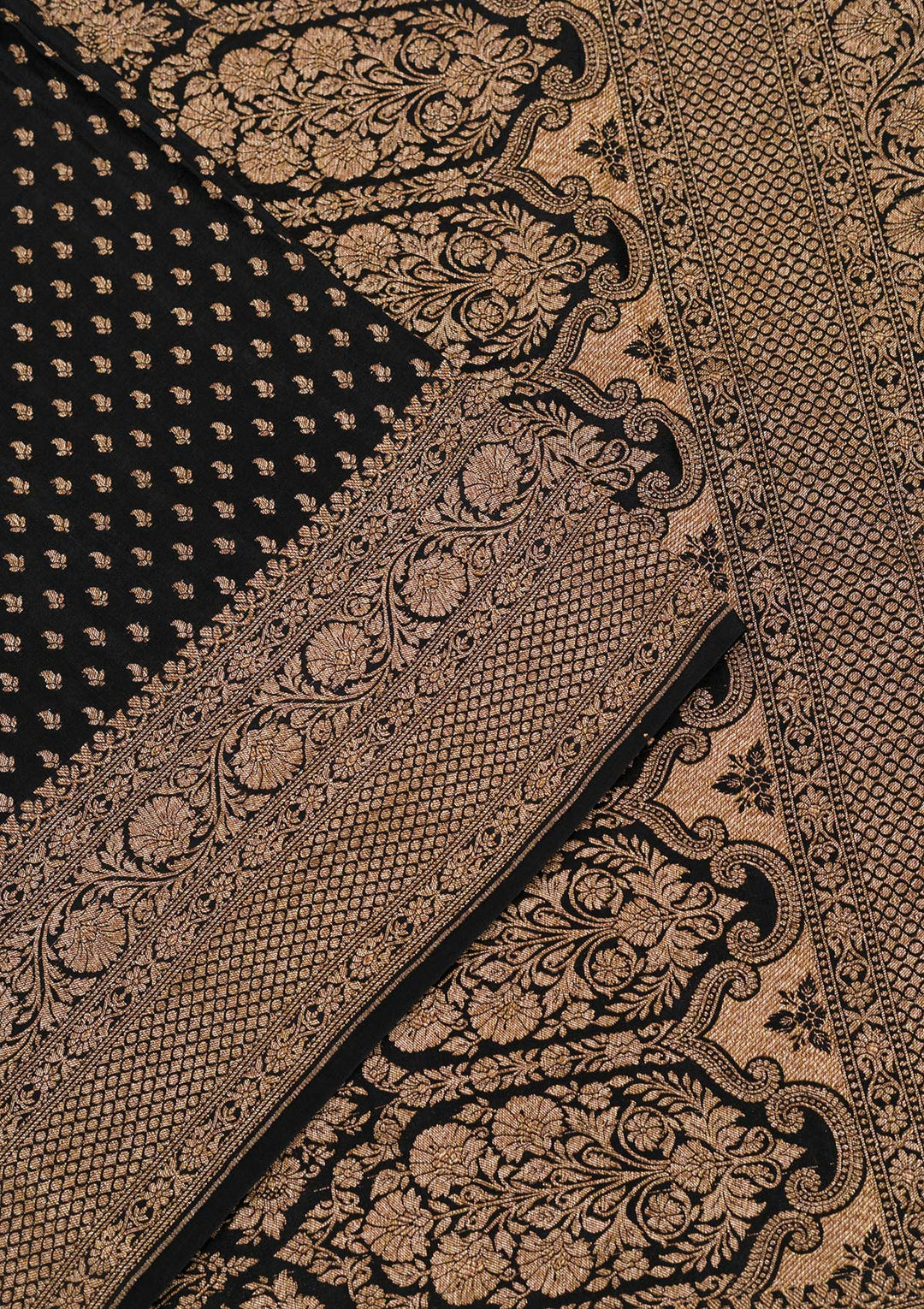 Black Zariwork Pure Silk Saree-Koskii