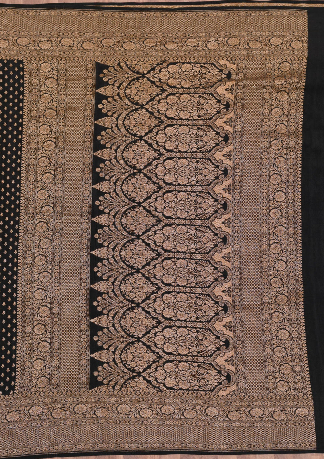 Black Zariwork Pure Silk Saree-Koskii