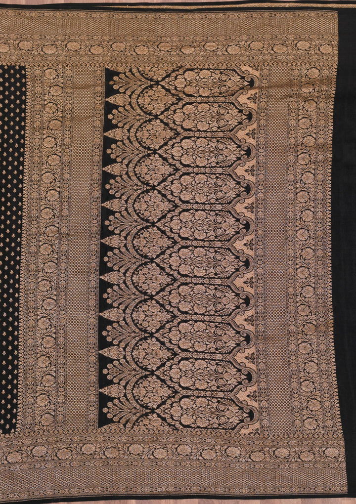 Black Zariwork Pure Silk Saree-Koskii