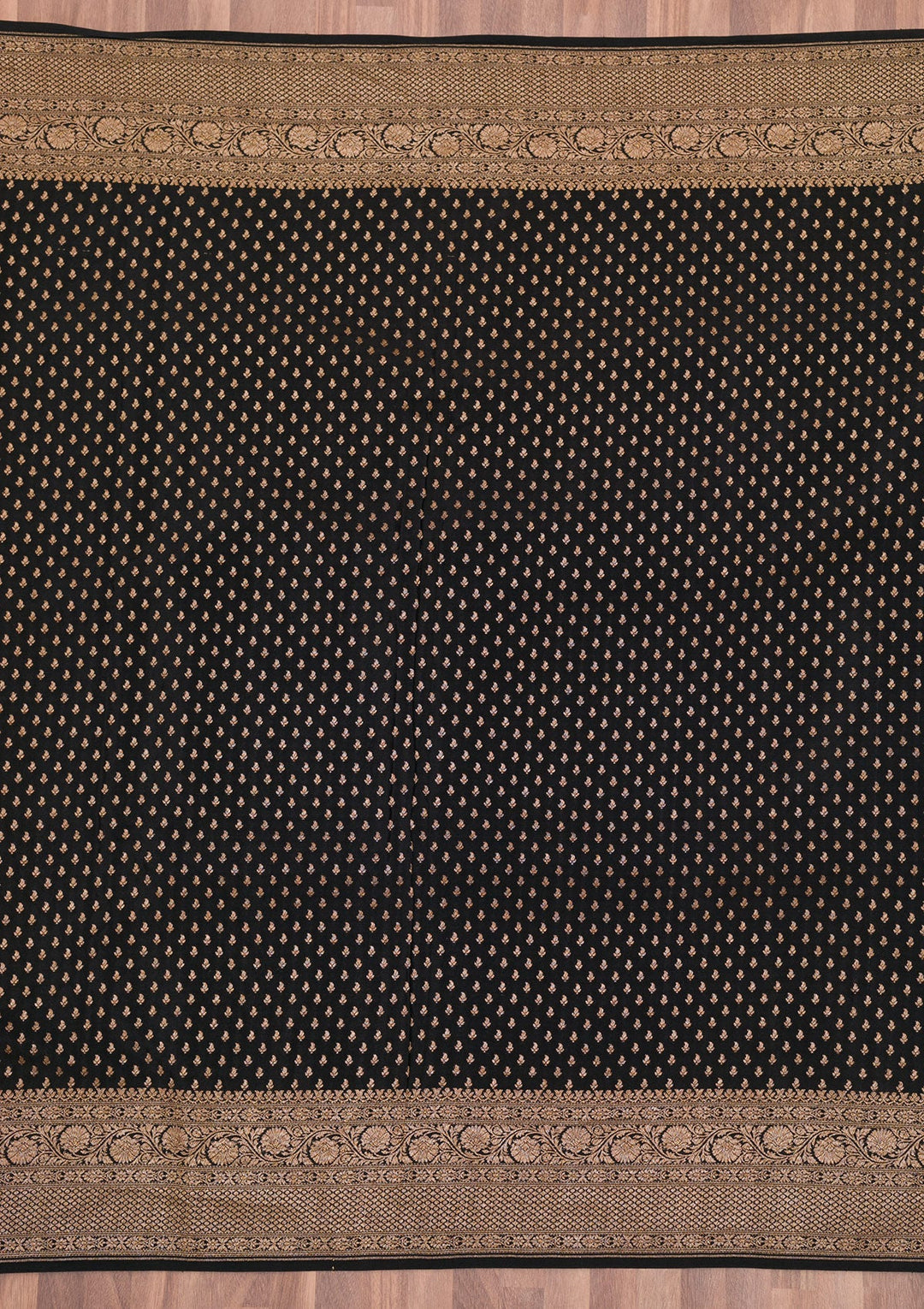 Black Zariwork Pure Silk Saree-Koskii