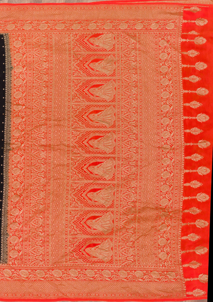 Black Zariwork Pure Silk Saree-Koskii