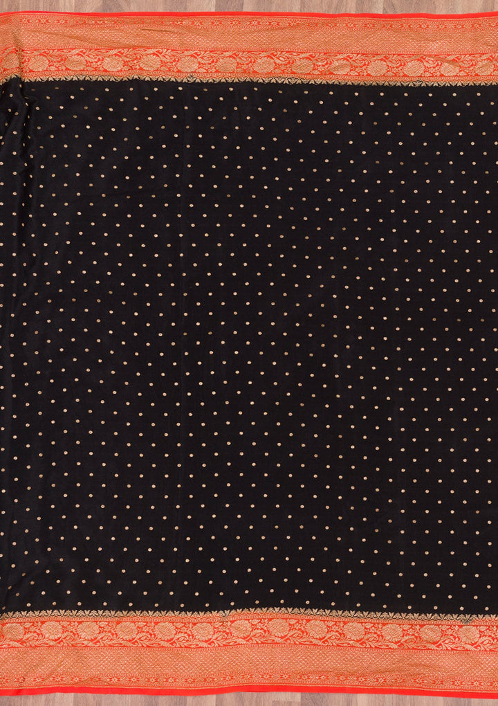 Black Zariwork Pure Silk Saree-Koskii
