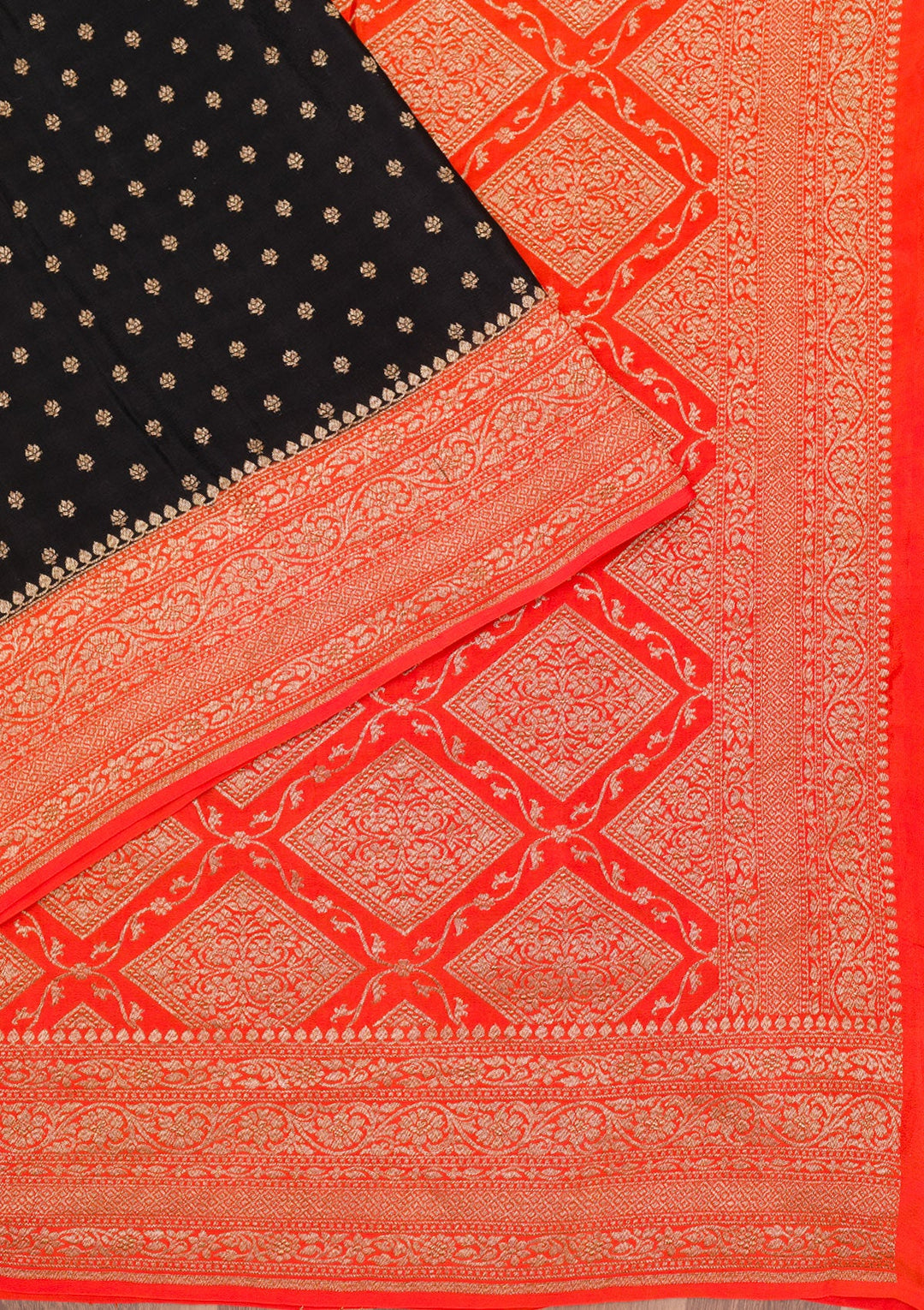 Black Zariwork Pure Silk Saree-Koskii