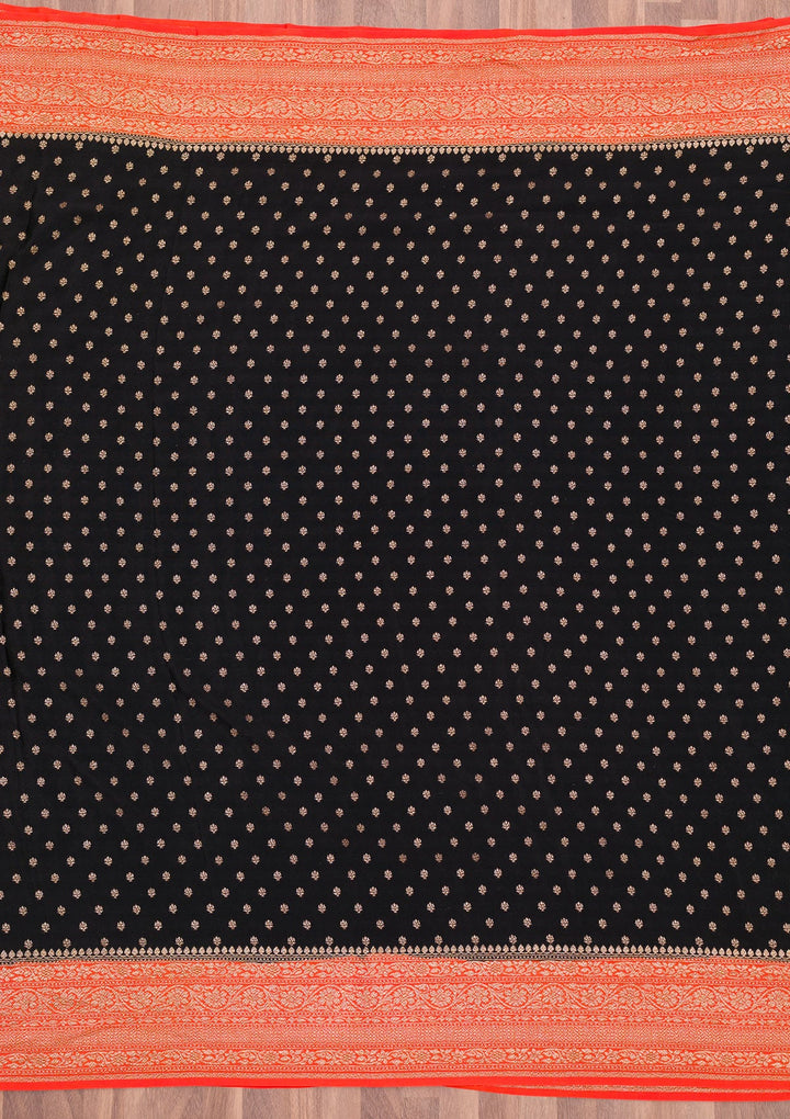 Black Zariwork Pure Silk Saree-Koskii
