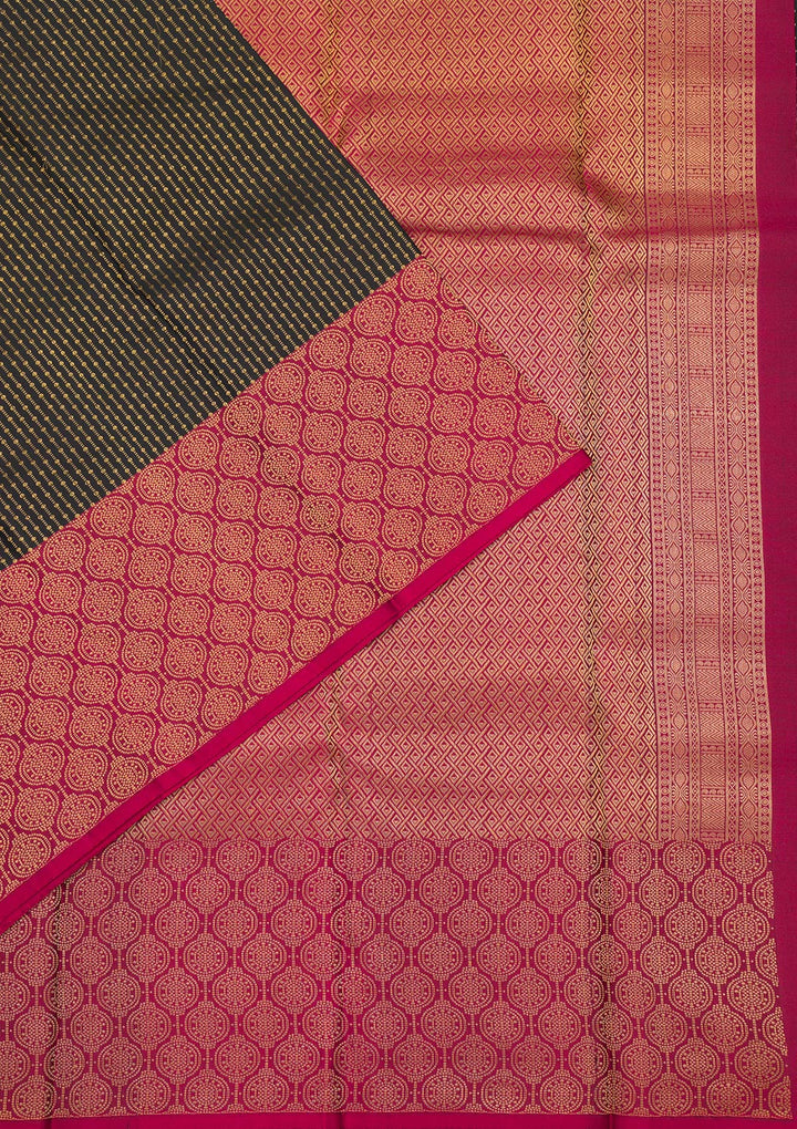 Black Zariwork Pure Silk Saree-Koskii