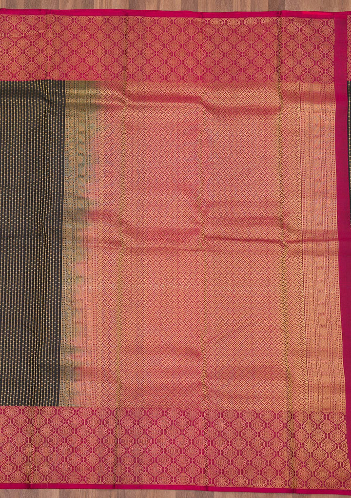 Black Zariwork Pure Silk Saree-Koskii