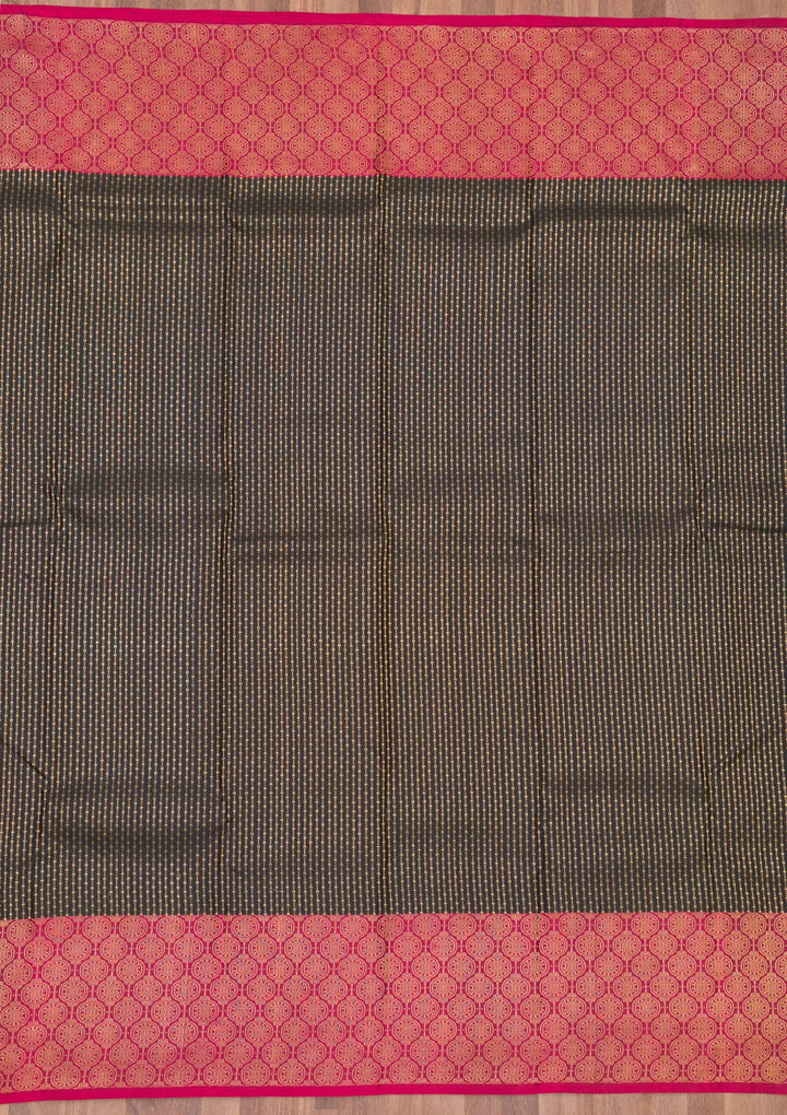 Black Zariwork Pure Silk Saree-Koskii