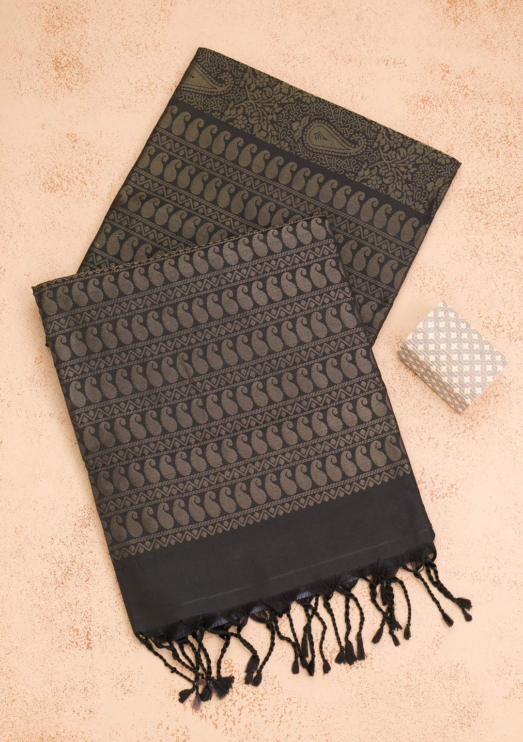 Black Zariwork Pure Silk Saree-Koskii